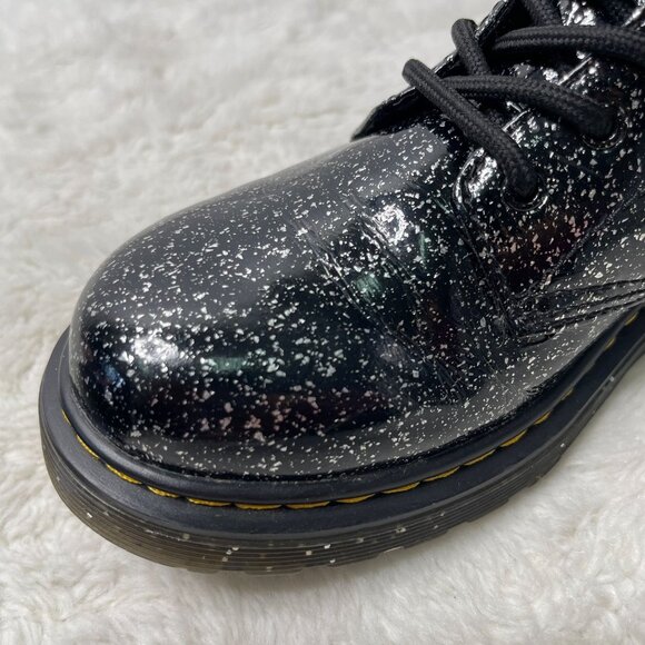 Dr Martens #1460 Kid's Black Glitter Ankle Lace Up Boots Shoes Size 5 - Picture 6 of 9